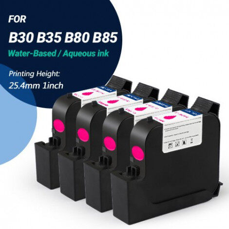 BENTSAI EB21M Magenta Water-Based Ink for BT-HH6210B, 6210BL, B30, B35, B40, B45, B80, B85 Handheld Printer, 4 Packs 